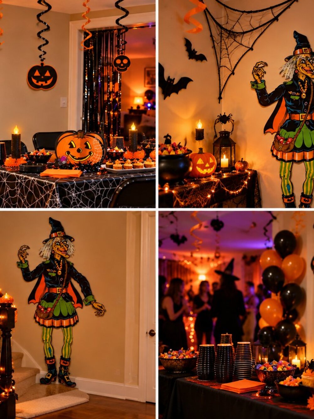 Beistle Vintage Witch Jointed Cutout Size 57 Inches Multicolored Halloween